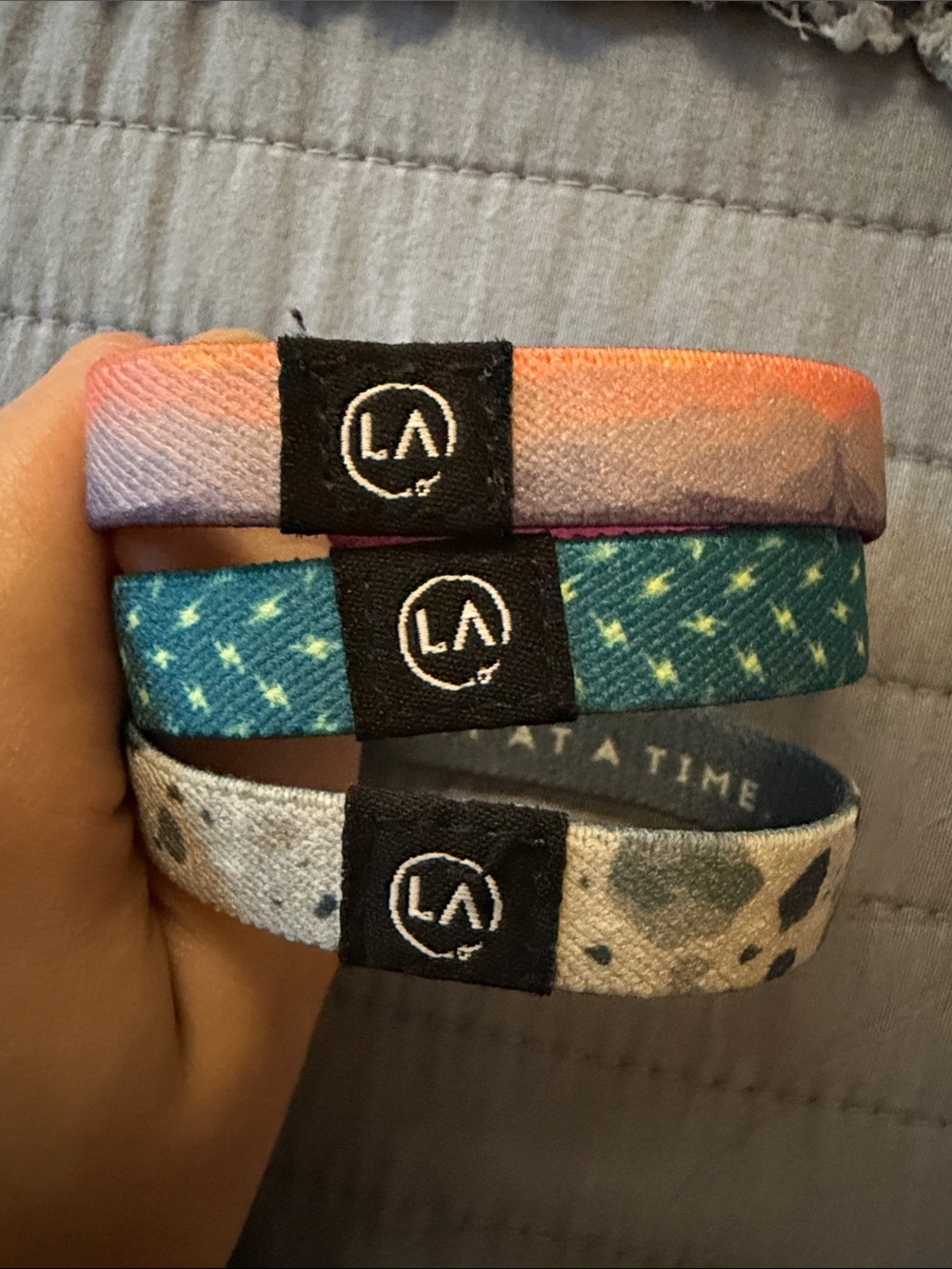 Refocus Bands Women's Multicolor Fabric Bracelet Set - Pastel, Teal, Gray